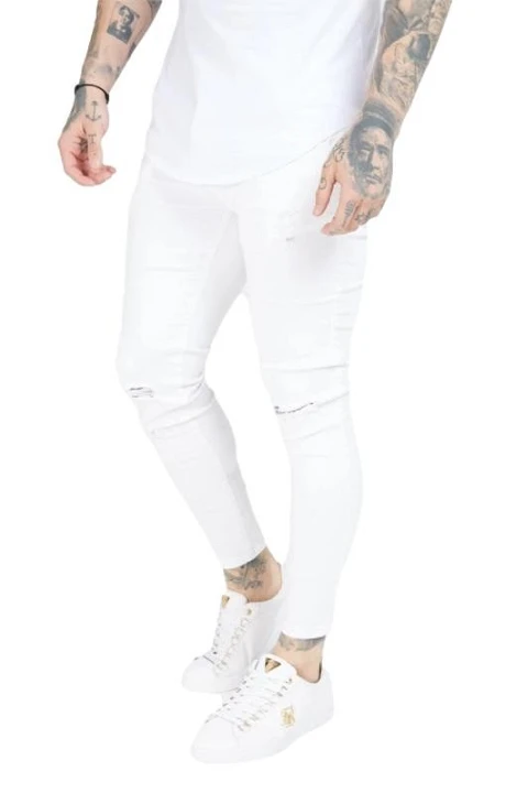 Jeans SikSilk Skinny Distressed White