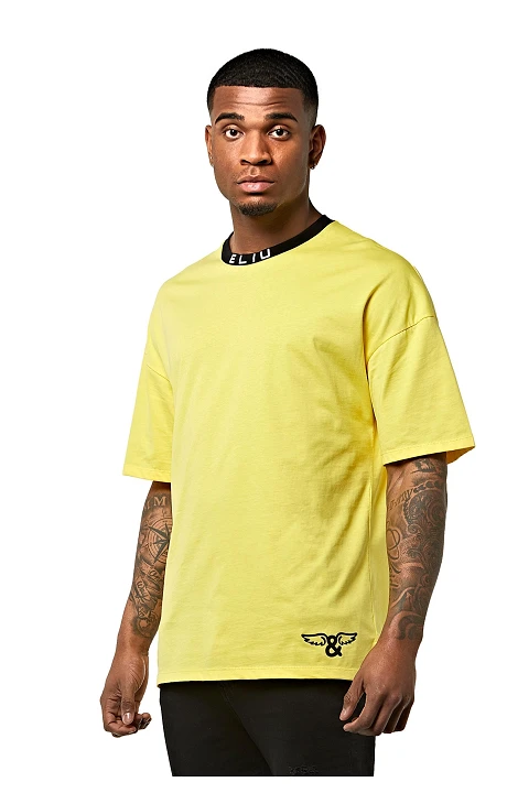 Camiseta Eliu Oversize Punto de Algodon Amarillo
