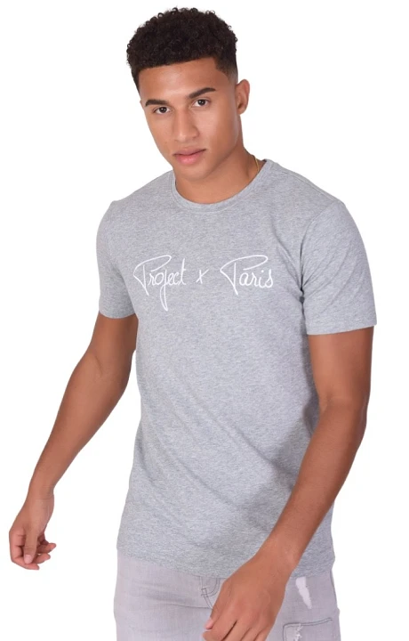 T-shirt Project X Paris with Logo Bordado Grey
