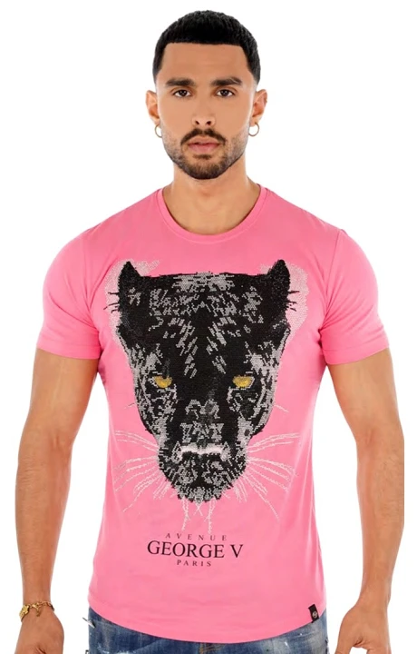T-shirt George V Paris Pantera de cor-de-rosa