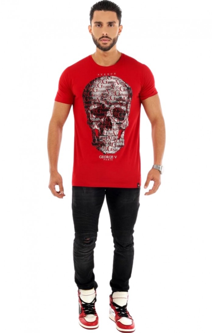 Minimizar Felicidades Para editar Camiseta George V Paris Calavera con Logos Rojo