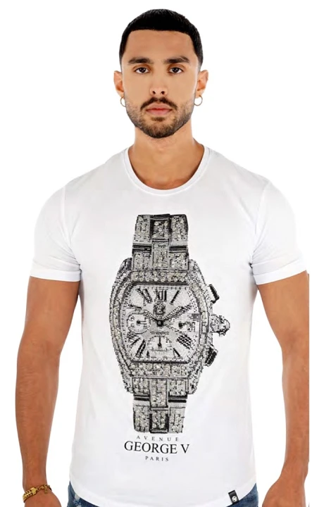 Camiseta George V Paris con Reloj Blanco