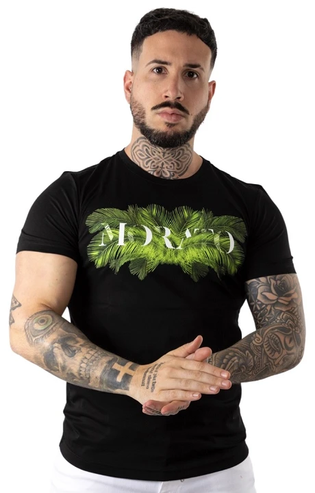 T-shirt Antony Morato Slim Fit Black with Palm Printing