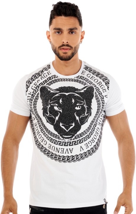 T-shirt George V Paris GV Brillante White Panther