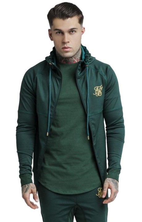Sweatshirt Siksilk zip hoody - Rich Green