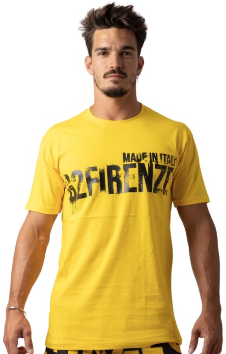 Camiseta G2 Firenze Slim Basic Spray Amarillo