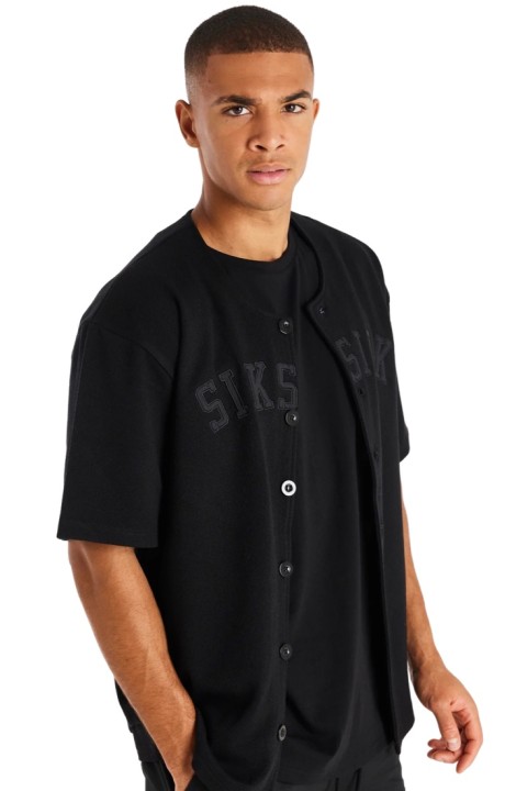 Camisa Siksilk de Beisbol Retro Negro