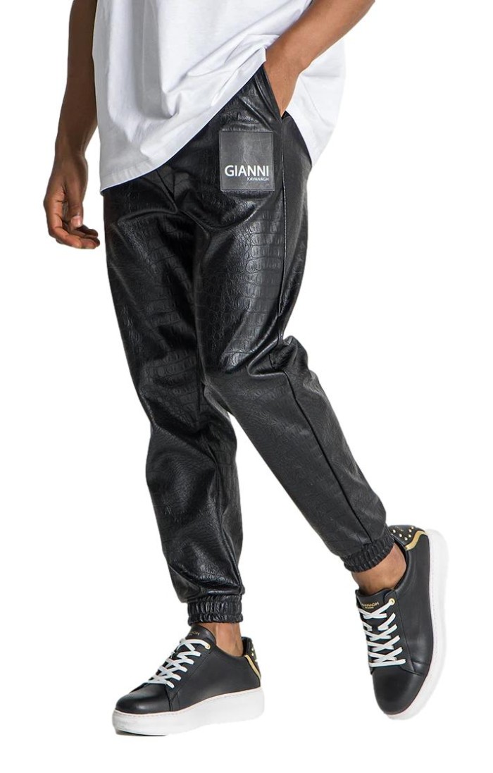 Pantalon Gianni Kavanagh Bronx noir bagues