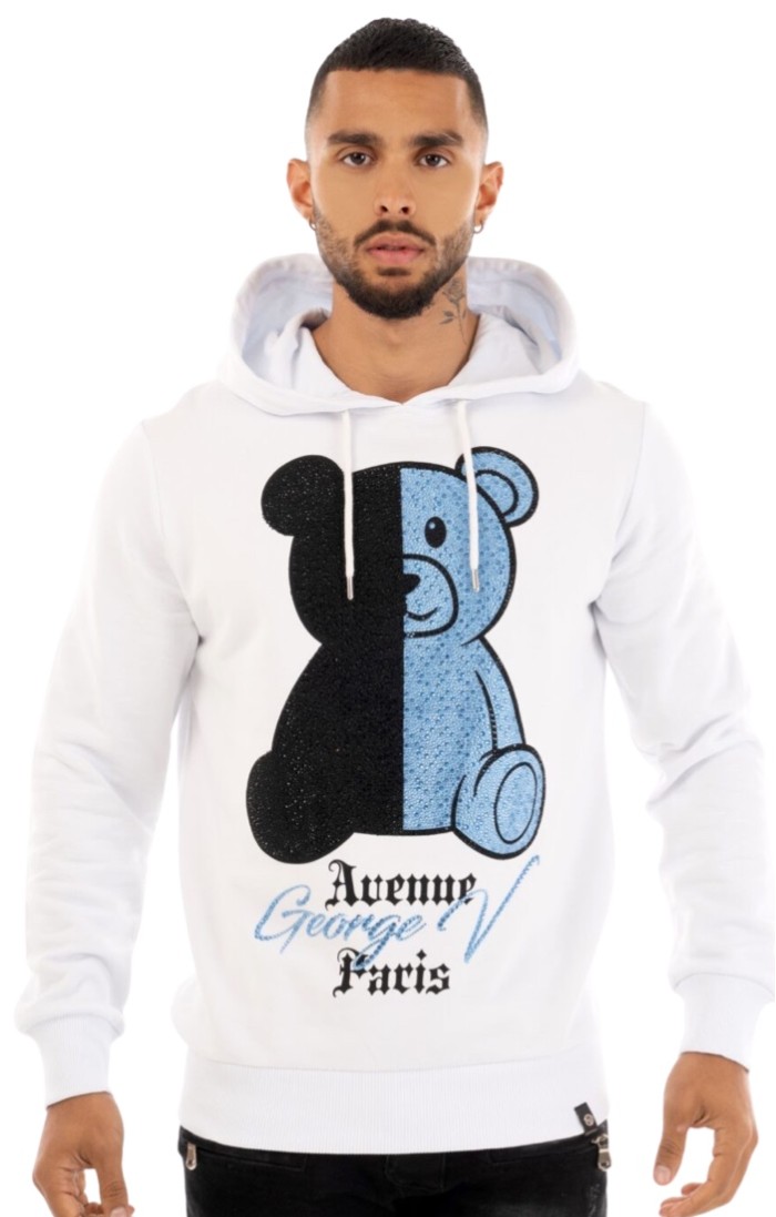 Side George V Paris Bear with White and Blue Brilliants