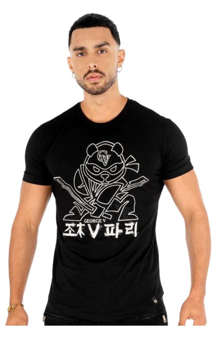 Camiseta George V Paris Oso Ninja Superhero Negro