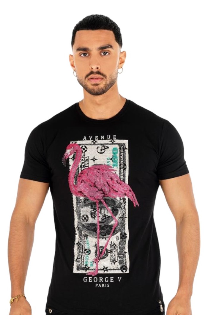 Koszulka George V Paris Czarny dolar flamencki