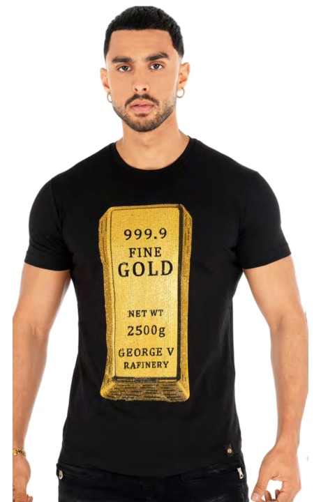 Camiseta George V Paris Parche Lingote de Oro Negro