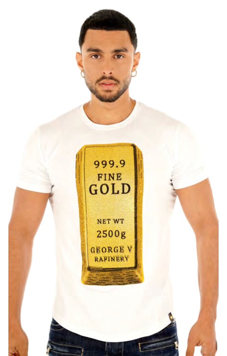 Camiseta George V Paris Parche Lingote de Oro Blanco