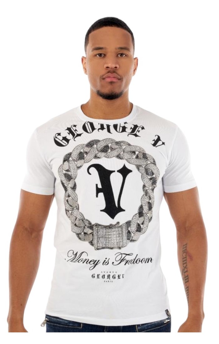 T-shirt George V Paris Anneau GV blanc