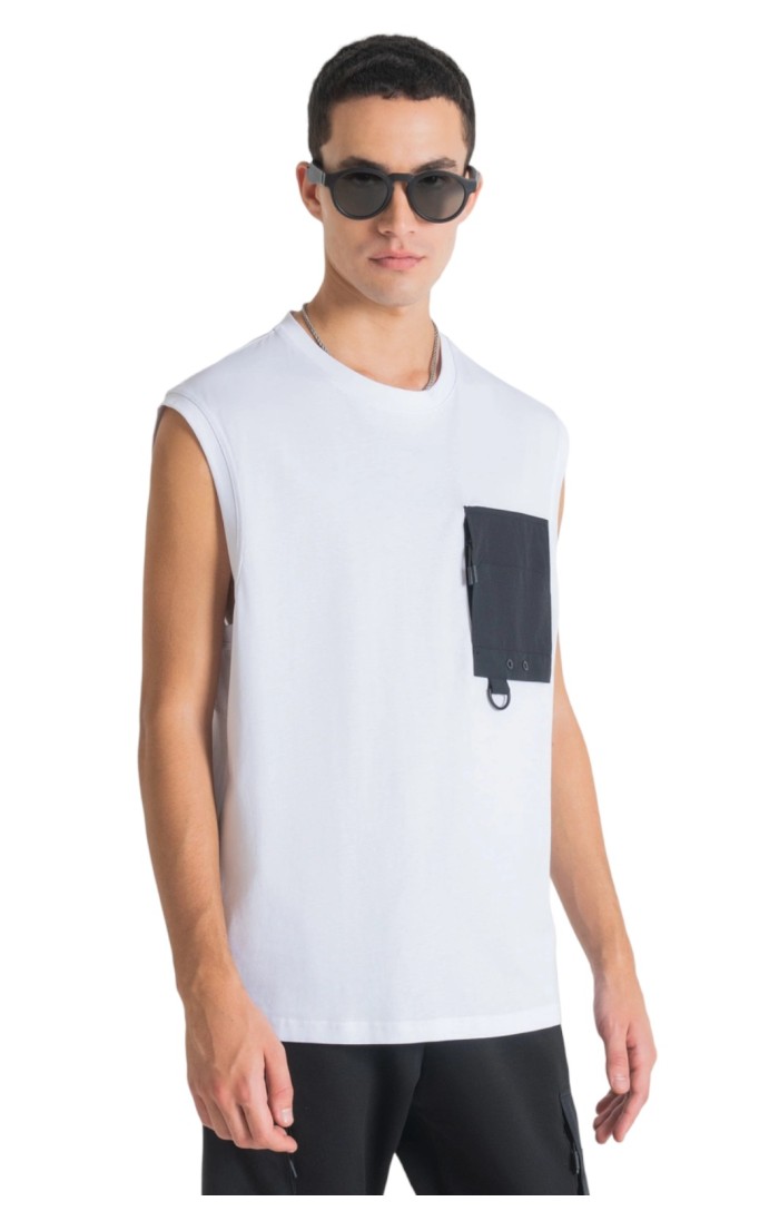 T-shirt Antony Morato Nessuna bottiglia di contrasto bianco