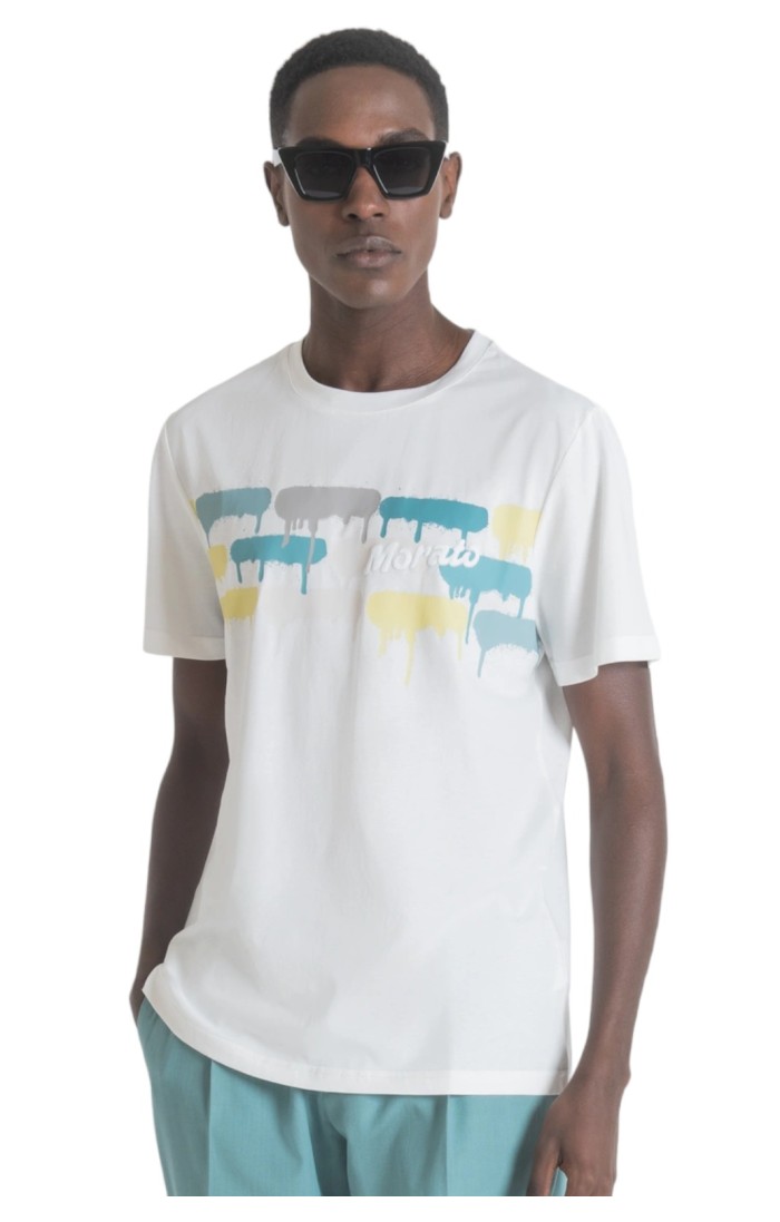 T-shirt Antony Morato effetto Pincelata Bianca