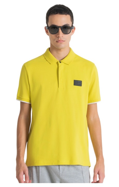 Polo Antony Morato Slim Fit Parche Logotipo Amarillo