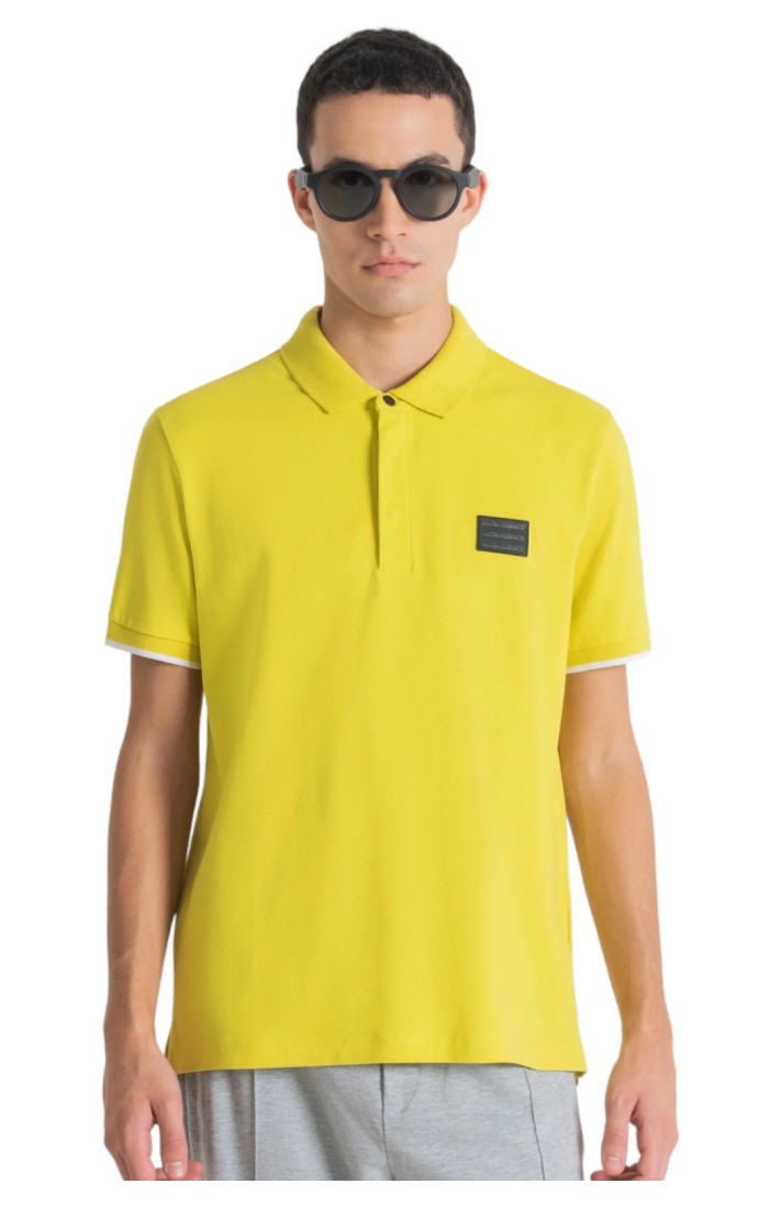 Polo Antony Morato Slim Fit Parche Logotipo Amarelo