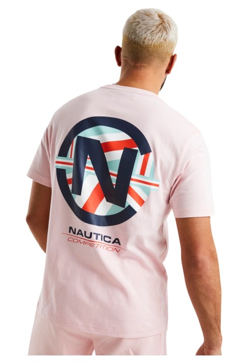 Camiseta Nautica Competition Faxa Rosa Cameo