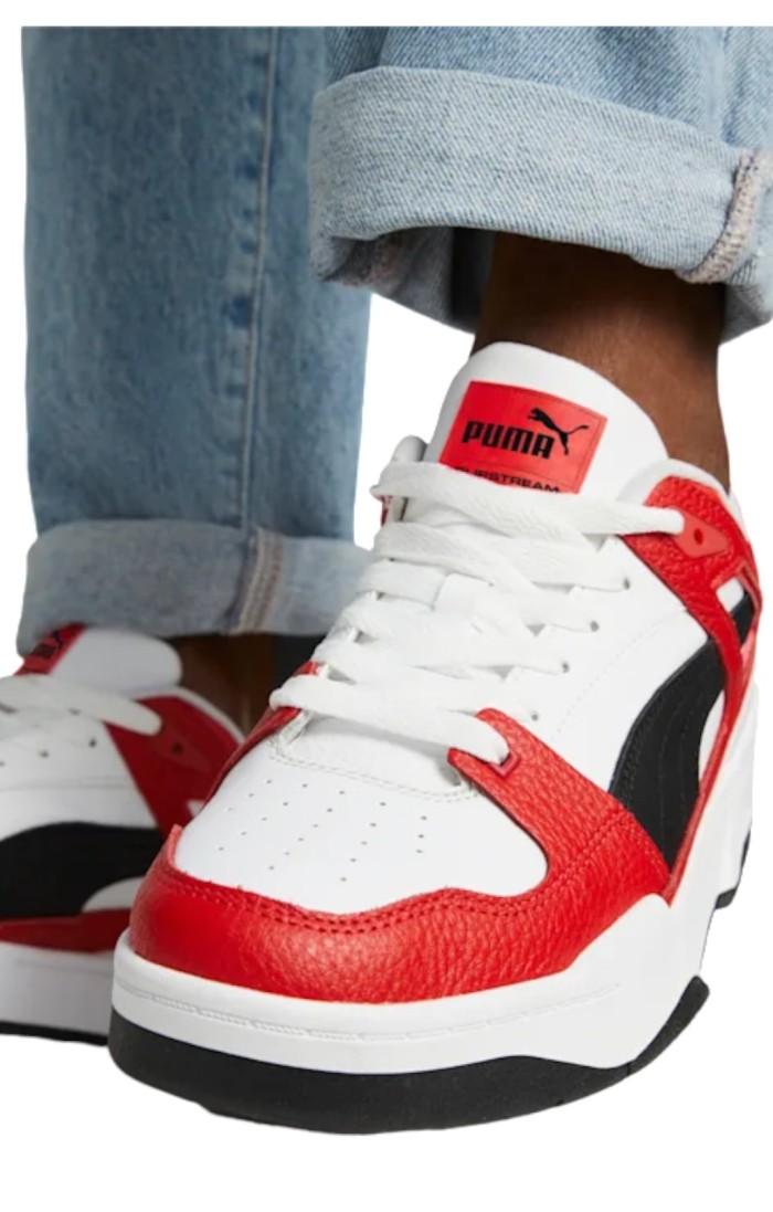 Chaussures Puma Slipstream Leather Blanc et Rouge
