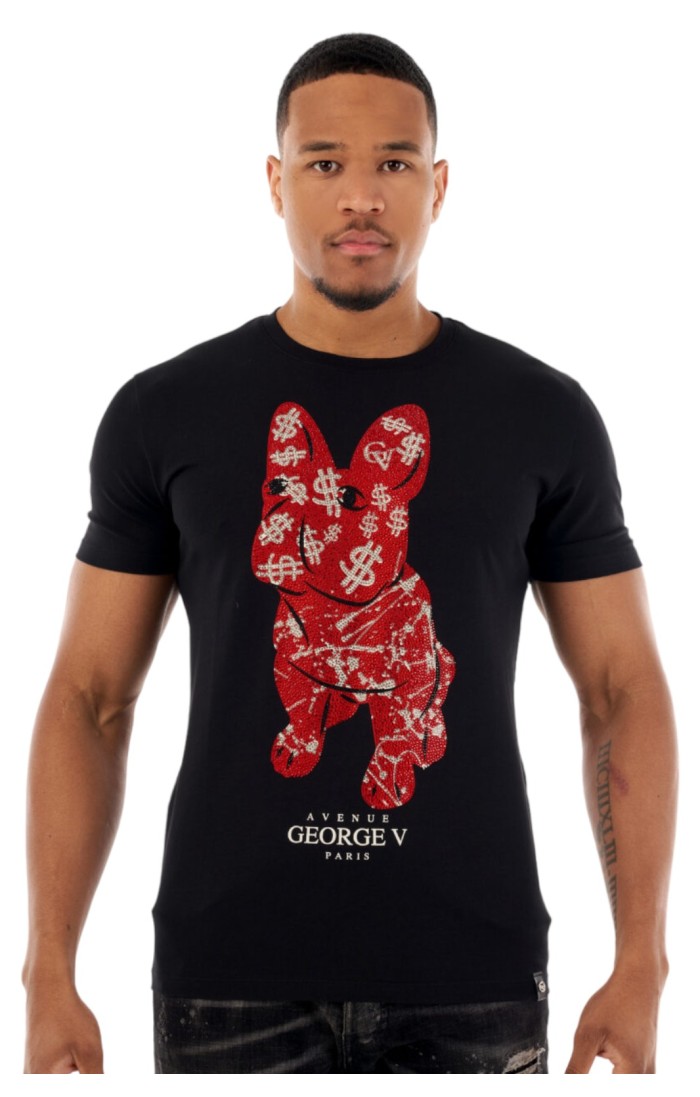 T-shirt George V Paris Bulldog GV Nero