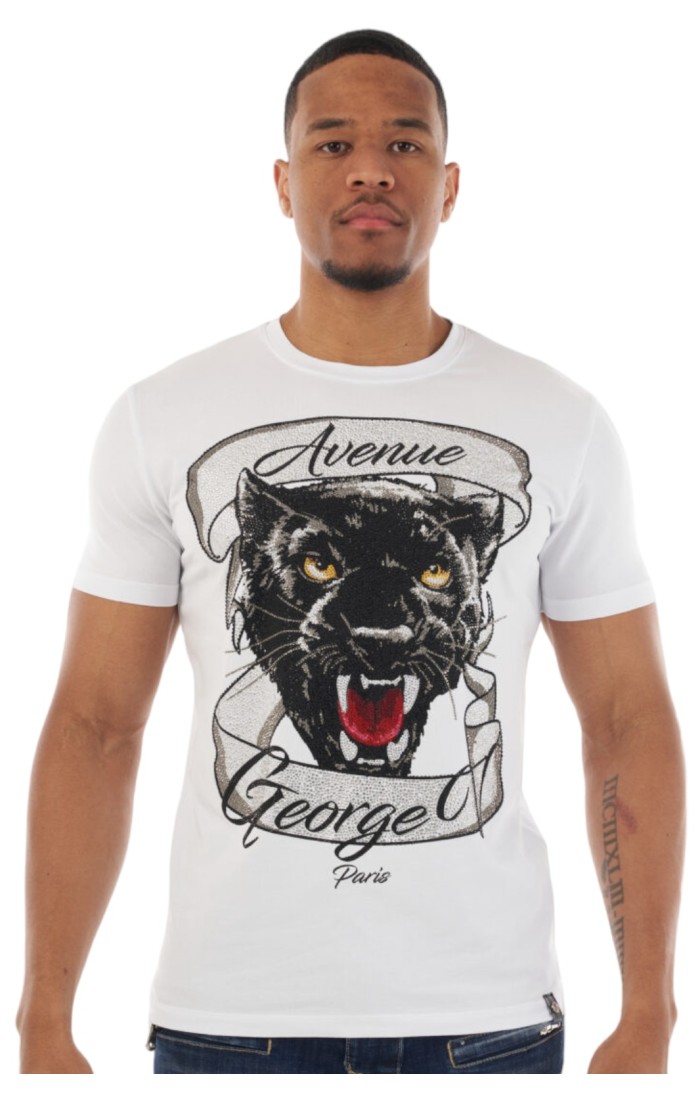 T-shirt George V Paris Pantera Wild GV White
