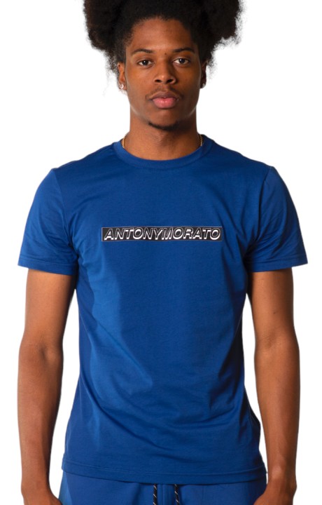 Camiseta Antony Morato Logo Goma Transferido Azul