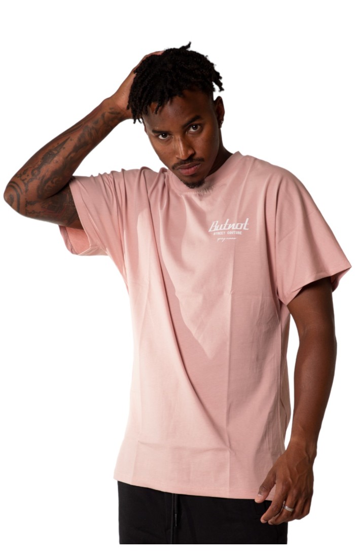 Różowy T-shirt z nadrukiem w ptaki ButNot