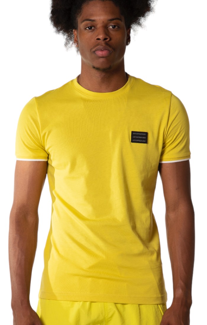 Camiseta Antony Morato Slim Fit Parche Logotipo Amarelo
