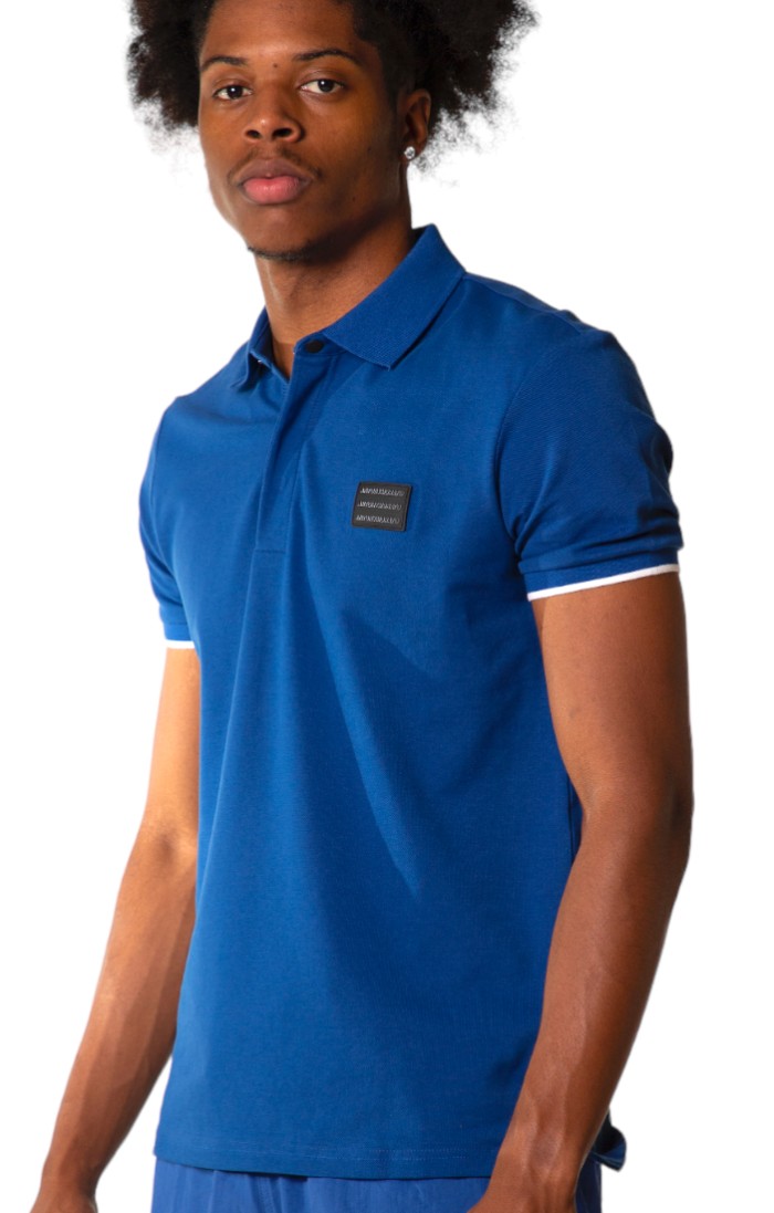 Polo Antony Morato Slim Fit Parche Blau Logo