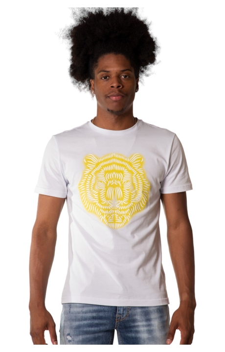 Camiseta Antony Morato con Estampado de Tigre Blanco