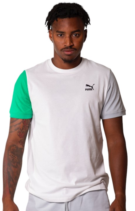 Camiseta Puma Classics Block Blanco y Verde