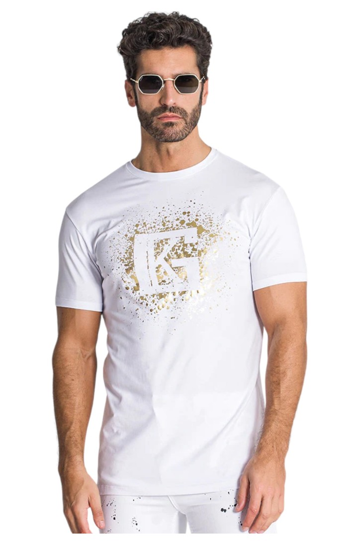 T-shirt Gianni Kavanagh Elastic esplosione dorata bianca