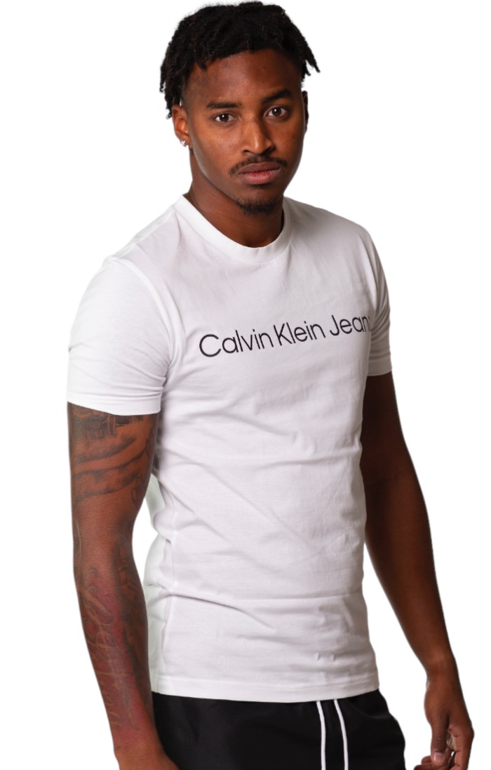 T-Shirt Schwarz Klein Logo Weiß Calvin