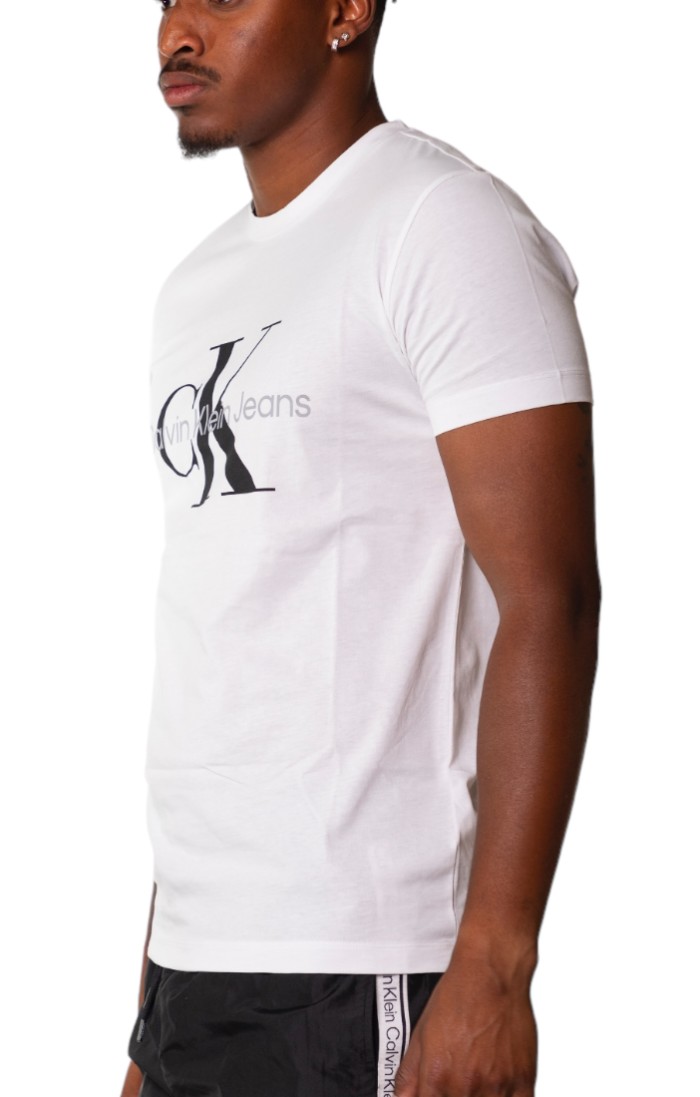Calvin Klein T-Shirt mit Monogramm Slim White
