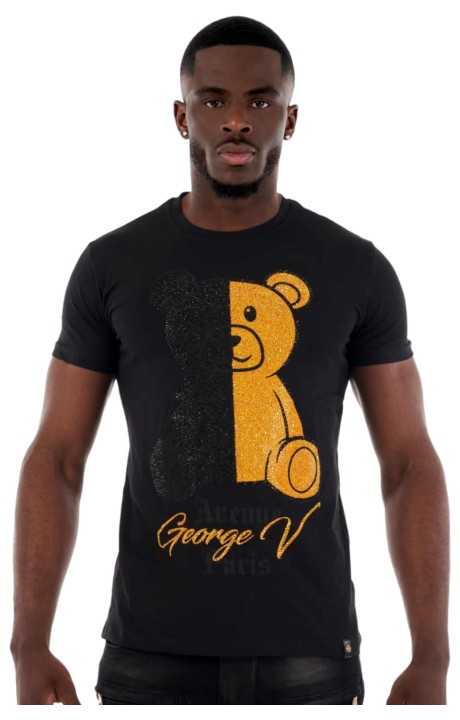 Camiseta George V Paris Tedy Bear Bi-Color Negro y Oro