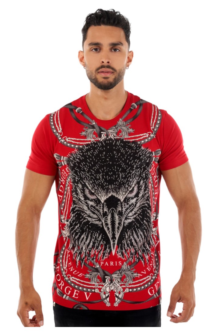 T-shirt George V Paris Eagle with Red Stone
