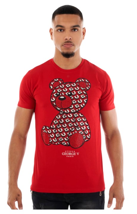 T-shirt George V Paris Ours Teddy graphique rouge