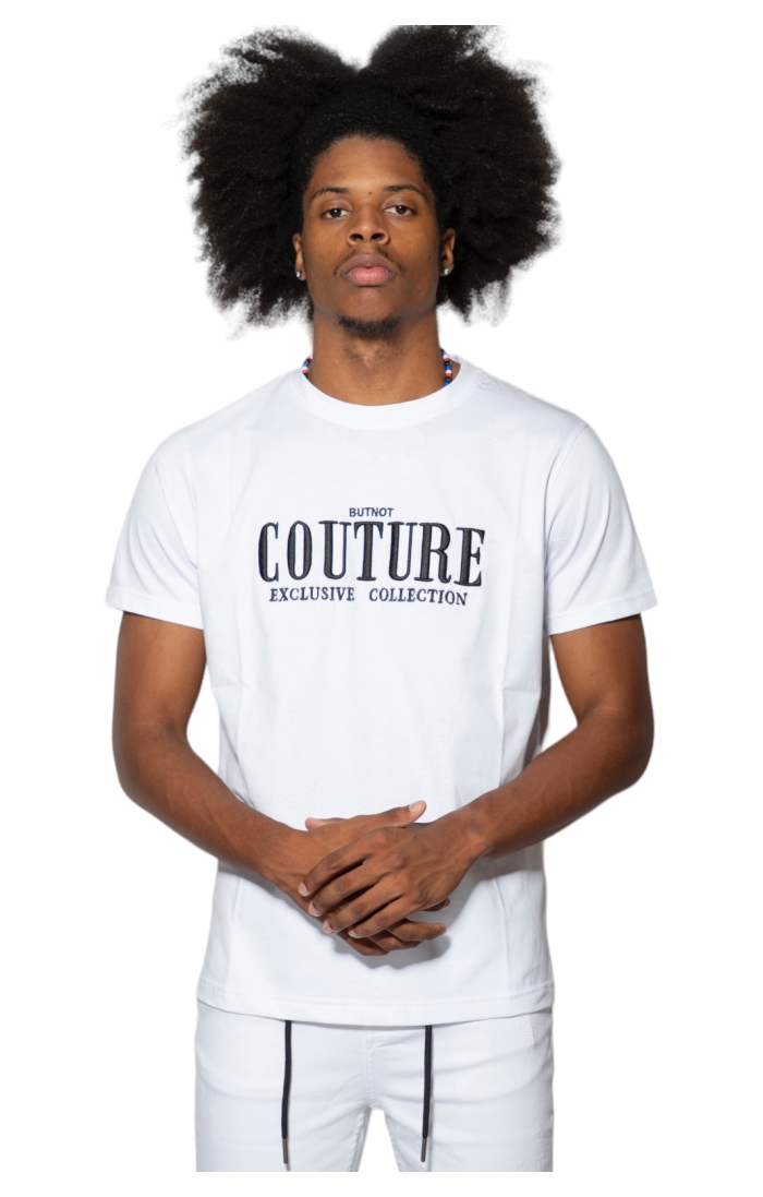 T-shirt ButNot Ricamo Couture Biały