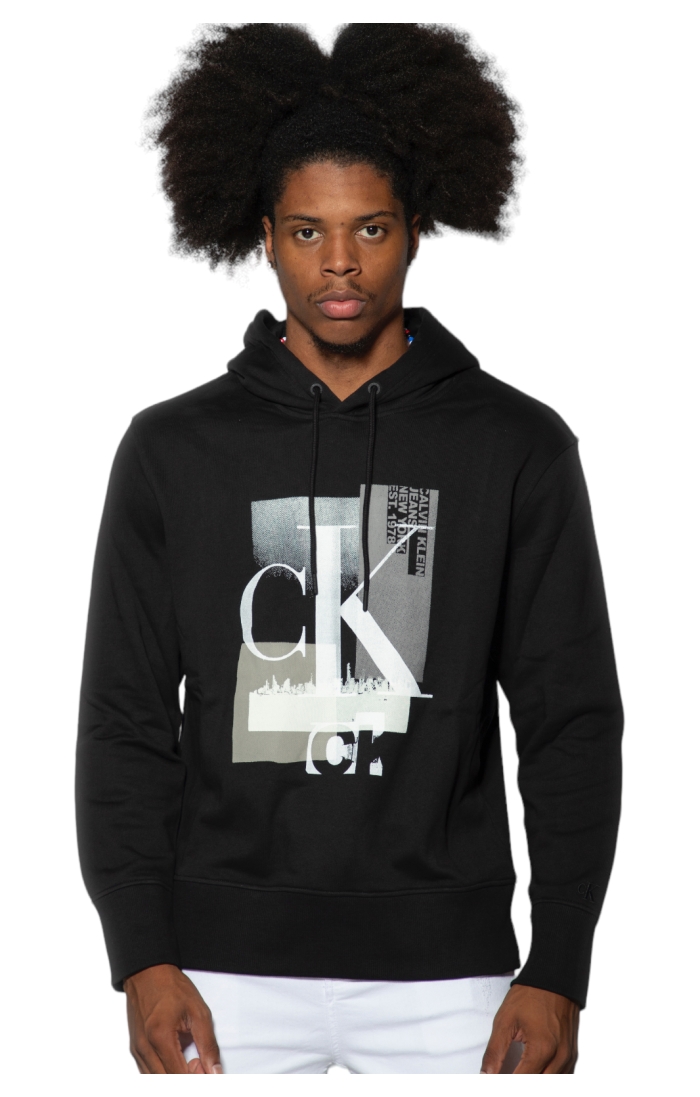 Calvin Klein Loose Cotton Logo Sweatshirt Black