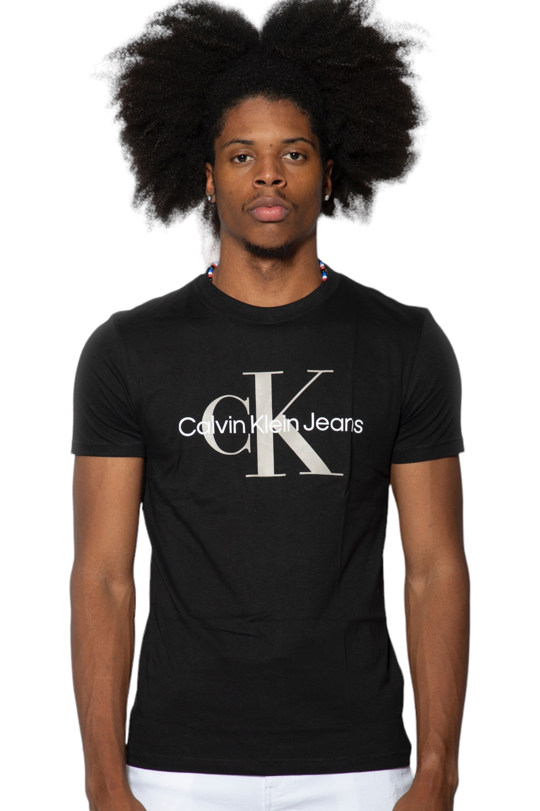 Calvin Klein Men's Reflection Long Sleeve Logo T-Shirt Black Size