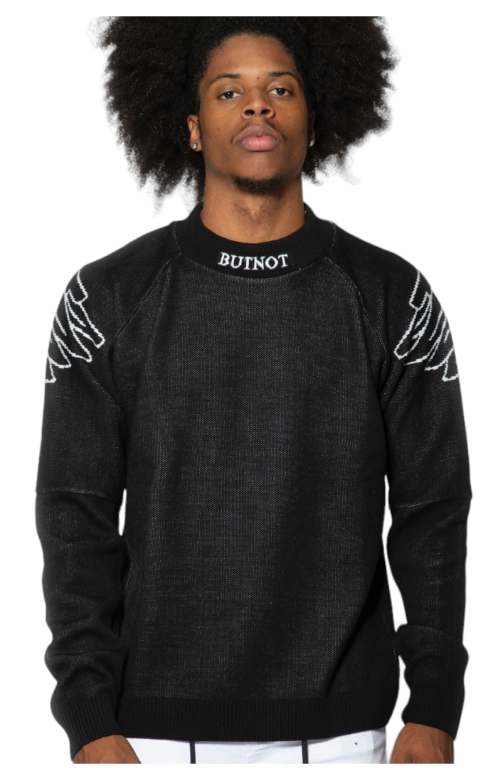 ButNot Logo Wings Neck Weißer Pullover