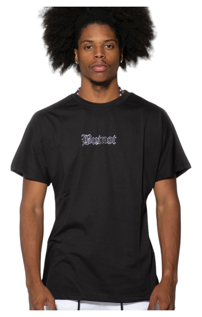 Czarna brokatowa koszulka ButNot Street Couture