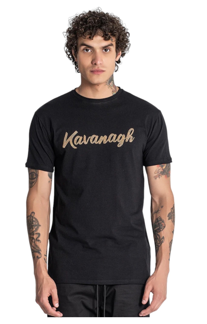 Camiseta Gianni Kavanagh Negra Lavish Dorado