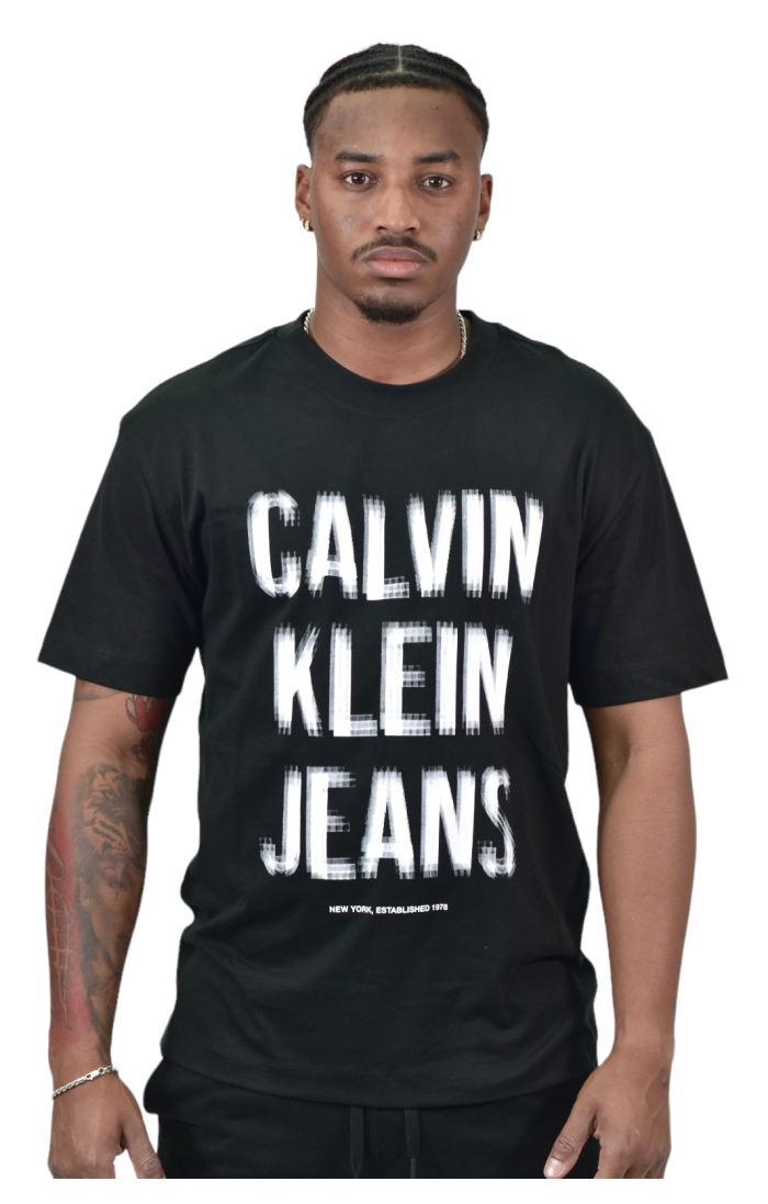 Calvin Klein Illusion Logo T-shirt Black