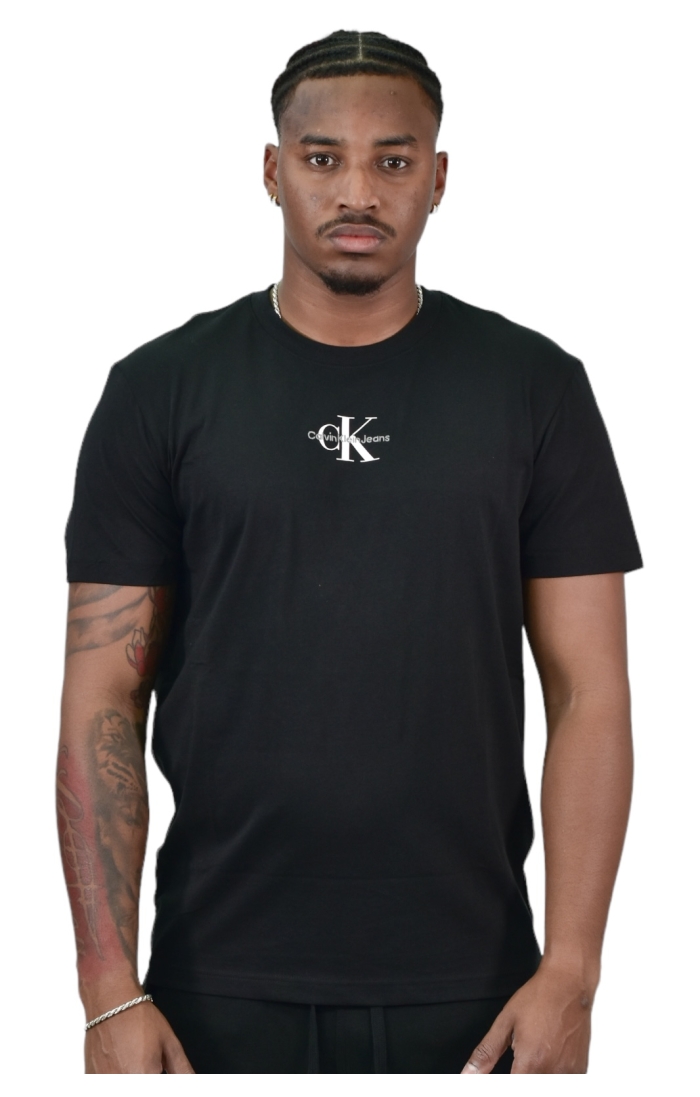 T-shirt Calvina Kleina z czarnym monogramem