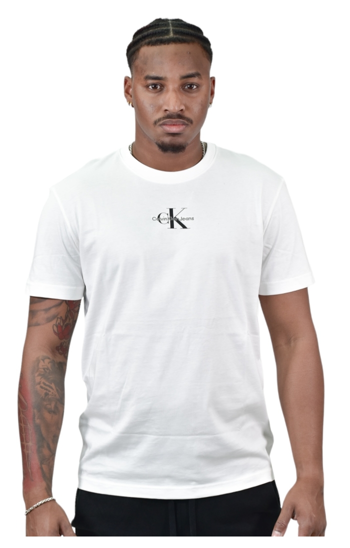 T-shirt Calvin Klein avec monogramme blanc