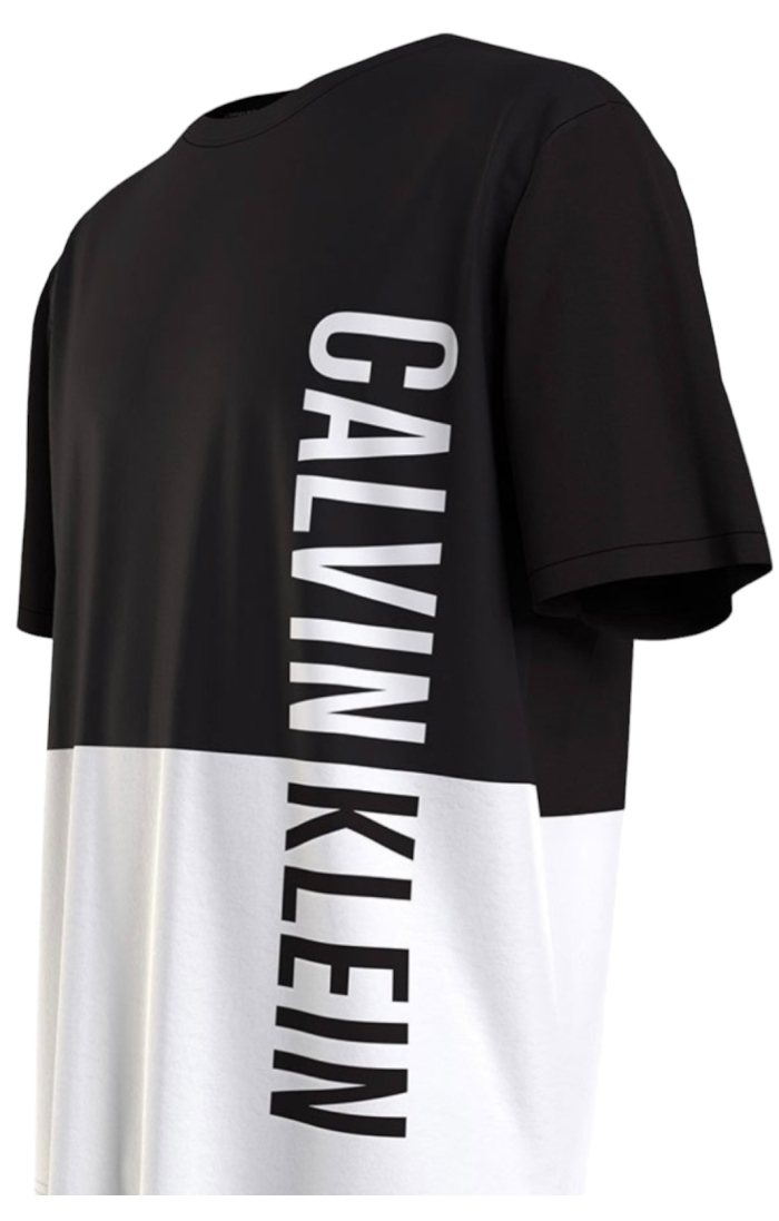 T-shirt Calvin Klein Blok dwukolorowy czarny