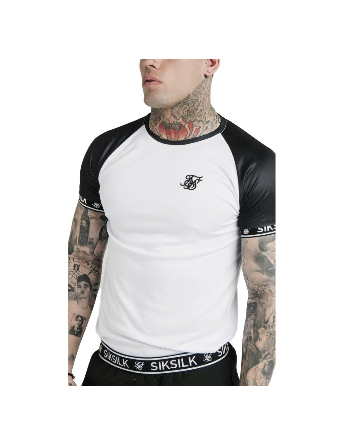 camiseta siksilk blanca y negra